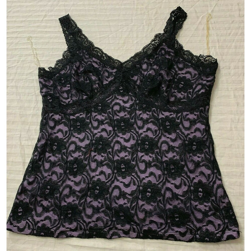 INC INTERNATIONAL CONCEPTS WOMENS SLEEVELESS LACE SHIRT BLOUSE TOP SIZE L